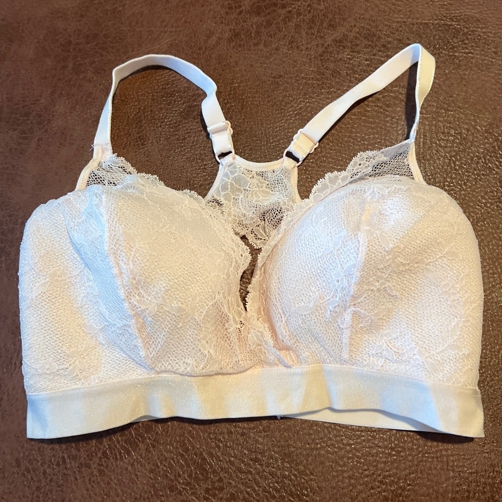 Chantelle Lace Racerback‎ Bra Pink XL Soft Support Everyday Comfort - Picture 2 of 6